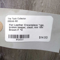Flat Leather Crownpiece *vgc, broken keeper, clean, mnr film
