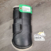 1 Only (Left) Closed Front Boot, Wool Lined, velcro *gc, v.hairy velcro, clean & dirty, hair, edge rubs, clumpy
