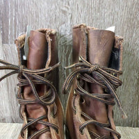 Short Western Roper Boots, laces, fringe *vgc, clean, mnr scuffs, stains & scratches, NO Insoles
