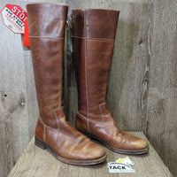 Tall Leather Boots, Zips *gc, sticky zippers, scratches, rubs, clean, stains, scrapes
