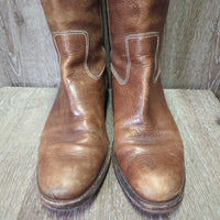 Tall Leather Boots, Zips *gc, sticky zippers, scratches, rubs, clean, stains, scrapes
