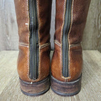 Tall Leather Boots, Zips *gc, sticky zippers, scratches, rubs, clean, stains, scrapes
