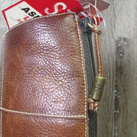 Tall Leather Boots, Zips *gc, sticky zippers, scratches, rubs, clean, stains, scrapes
