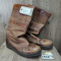 Pr "Kildare" Short Country Boots *gc, older, clean, stained, creased, cuts, rubs, dry/stiff, threads
