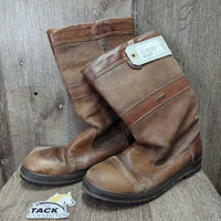 Pr "Kildare" Short Country Boots *gc, older, clean, stained, creased, cuts, rubs, dry/stiff, threads
