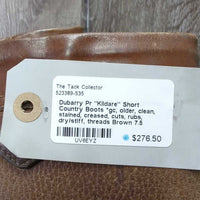 Pr "Kildare" Short Country Boots *gc, older, clean, stained, creased, cuts, rubs, dry/stiff, threads
