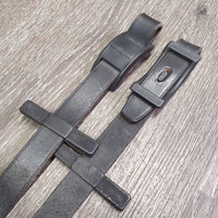 Wide Plain Reins, Stoppers, 2 Conway Buckles *vgc, clean, mnr scratches, edge rubs & scrapes, older?
