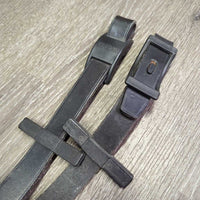 Wide Plain Reins, Stoppers, 2 Conway Buckles *vgc, clean, mnr scratches, edge rubs & scrapes, older?
