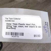 Thick Plastic Hoof Pick, string *vgc, clean, mnr stains & rubs
