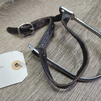 Light POW Spurs, leather Spur Straps *gc, clean, rubs, scrapes, pitted, scratches
