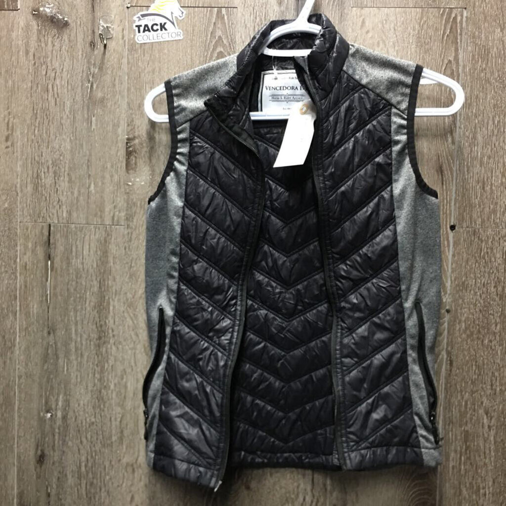 Light Quilt & Stretchy Vest, zip *vgc, broken zipper, edge rubs & pills