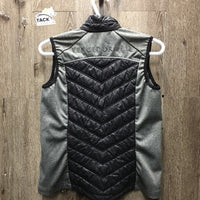 Light Quilt & Stretchy Vest, zip *vgc, broken zipper, edge rubs & pills
