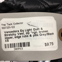 Light Quilt & Stretchy Vest, zip *vgc, broken zipper, edge rubs & pills

