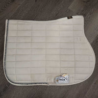 Quilt Jumper Pad, 1x piping, 1x bling *fair, clean, cut tabs, v. dingy, stains, rubs, mnr hair, pills, holey edges
