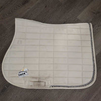 Quilt Jumper Pad, 1x piping, 1x bling *fair, clean, cut tabs, v. dingy, stains, rubs, mnr hair, pills, holey edges
