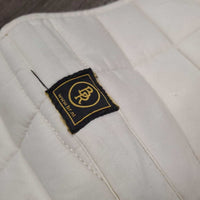 Quilt Jumper Pad, 1x piping, 1x bling *fair, clean, cut tabs, v. dingy, stains, rubs, mnr hair, pills, holey edges
