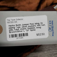 Satin Jumper Pad, bling, 2x piping *vgc, clean, puckers, mnr hair, pills, rubs, stains, bubbles, snag
