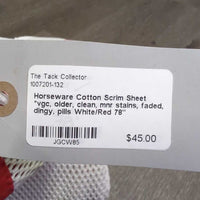 Cotton Scrim Sheet *vgc, older, clean, mnr stains, faded, dingy, pills
