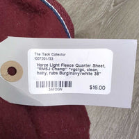 Light Fleece Quarter Sheet, "RMSJ Champ" *vgc/gc, clean, hairy, rubs
