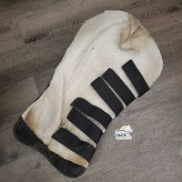 Tall Hind Shipping Boots, fleece lined gc, dirty, hairy velcro, mnr pooey
