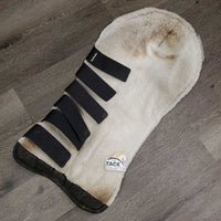 Tall Hind Shipping Boots, fleece lined gc, dirty, hairy velcro, mnr pooey
