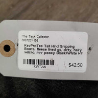 Tall Hind Shipping Boots, fleece lined gc, dirty, hairy velcro, mnr pooey
