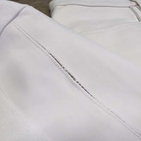 Euroseat Breeches *gc/fair, v.pulled/holey seams, v.dry & cracking stickies, stains, dingy, v.discolored seat & legs
