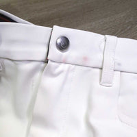 Euroseat Breeches *gc/fair, v.pulled/holey seams, v.dry & cracking stickies, stains, dingy, v.discolored seat & legs
