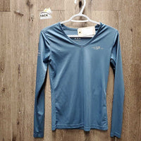 LS V Neck Shirt *vgc, mnr snags, peeling & cracking logos, rubs & pills
