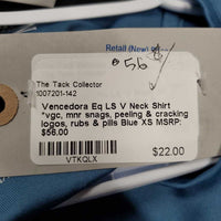 LS V Neck Shirt *vgc, mnr snags, peeling & cracking logos, rubs & pills