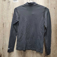 LS Sun Shirt, 1/4 Zip Up "Spruce Meadows" *gc/fair, broken zip, seam rubs & frays