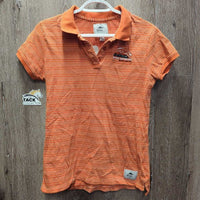 SS Polo Shirt, 1/4 Button Up "RMSJ" *gc, curled collar, faded
