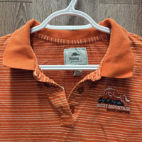 SS Polo Shirt, 1/4 Button Up "RMSJ" *gc, curled collar, faded
