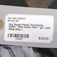 Hvy Sweat Pants, Drawstring Waist "Tbird Show Park" *gc, v.pilly lining
