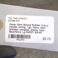 Soft Round Rubber Curry, handle, string *gc, clean, bent bristles, scrapes, stains, rubs
