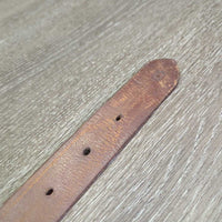 1 Only Soft Thick Wide Stirrup Leather *vgc, clean, scrapes, mnr dents, stains & scratches, older
