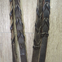 Rsd Bridle, Buckles, Braided Reins *gc/fair, older, stiff, clean, residue, scrapes, rusty, dry, faded
