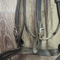 Rsd Bridle, Buckles, Braided Reins *gc/fair, older, stiff, clean, residue, scrapes, rusty, dry, faded
