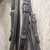 Rsd Bridle, Buckles, Braided Reins *gc/fair, older, stiff, clean, residue, scrapes, rusty, dry, faded
