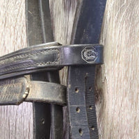 Rsd Bridle, Buckles, Braided Reins *gc/fair, older, stiff, clean, residue, scrapes, rusty, dry, faded
