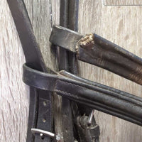 Rsd Bridle, Buckles, Braided Reins *gc/fair, older, stiff, clean, residue, scrapes, rusty, dry, faded
