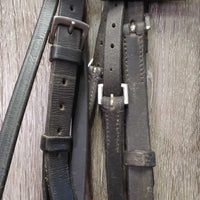 Rsd Bridle, Buckles, Braided Reins *gc/fair, older, stiff, clean, residue, scrapes, rusty, dry, faded
