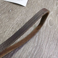 Thick Narrow Curb Reins *gc, rubs, rough back, clean, older?
