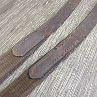 Cotton Web Reins, Finger Stoppers, Buckles *gc, mnr rubs, frays, threads, dirt, scrapes & faded edges
