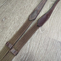 Cotton Web Reins, Finger Stoppers, Buckles *gc, mnr rubs, frays, threads, dirt, scrapes & faded edges
