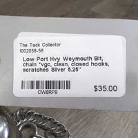 Low Port Hvy Weymouth Bit, chain *vgc, clean, closed hooks, scratches
