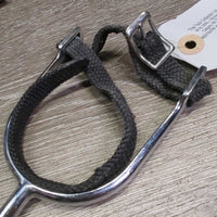 Light POW Spurs, Narrow Braided Nylon Spur Straps *gc, clean & dirty, rubs, scratches
