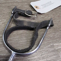 Light POW Spurs, Narrow Braided Nylon Spur Straps *gc, clean & dirty, rubs, scratches
