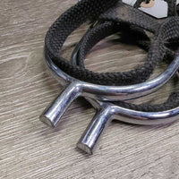 Light POW Spurs, Narrow Braided Nylon Spur Straps *gc, clean & dirty, rubs, scratches
