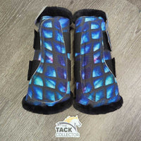 Closed Boots, fleece lined, velcro *xc/like new, clean, mnr hair
